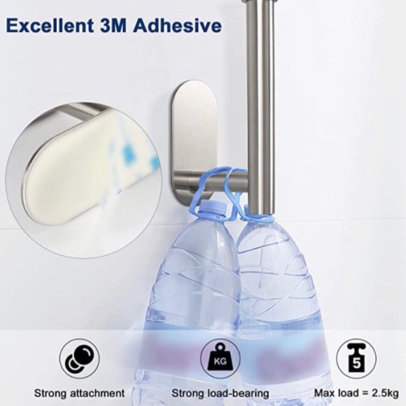 NIB Stainless Steel Toilet Paper Holder / No Punch /Easy 3M Stick Decor Bathroom - Picture 10 of 15